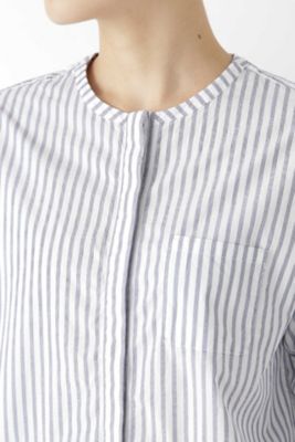 ベスト付きストライプタイプライターブラウス（０７７９１１０３０６）