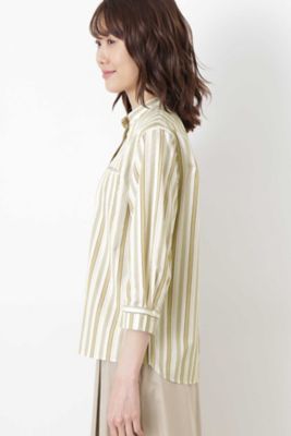 ◆シルバーマクラシックストライプブラウス（０７７９１１０４０５）