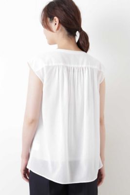 コットンシフォンギャザーブラウス（０７７９１１０５０７）