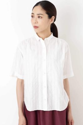 ＜human woman (Women)＞ドビーストライプブラウス（０７７９１１０６０１）