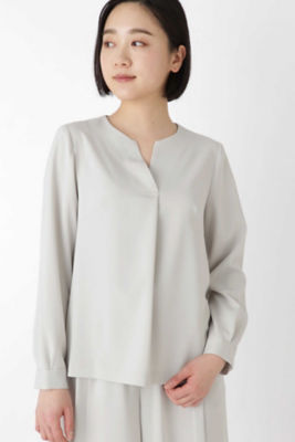 ＜human woman (Women)＞《ａｒｒｉｖｅ　ｐａｒｉｓ》ストレッチツイル　スキッパーブラウス（０７７９１１０８００）