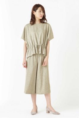 ≪ａｒｒｉｖｅ　ｐａｒｉｓ≫麻調　ワイドクロップドパンツ（０７７９１３０８０５）