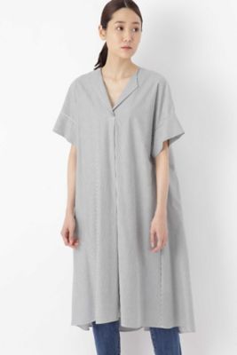 ＜human woman (Women)＞《ａｒｒｉｖｅ　ｐａｒｉｓ》　綿リヨセル　ストライプシャツワンピース（０７７９１４０８０６）