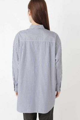 リヨセル綿ストライプシャツ（０７７９２１０８０９）