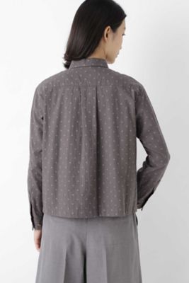 ≪Ｊａｐａｎ　ｃｏｕｔｕｒｅ≫　ドットジャガードツイルブラウス（０７７９２１０９０３）