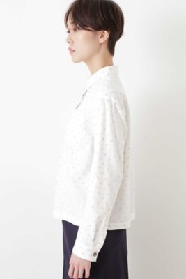 ≪Ｊａｐａｎ　ｃｏｕｔｕｒｅ≫　ドットジャガードツイルブラウス（０７７９２１０９０３）