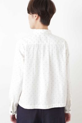 ≪Ｊａｐａｎ　ｃｏｕｔｕｒｅ≫　ドットジャガードツイルブラウス（０７７９２１０９０３）