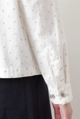 ≪Ｊａｐａｎ　ｃｏｕｔｕｒｅ≫　ドットジャガードツイルブラウス（０７７９２１０９０３）