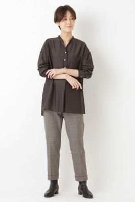 コットンシルクローンロングシャツブラウス（０７７９２１０９０５）