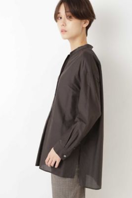 コットンシルクローンロングシャツブラウス（０７７９２１０９０５）