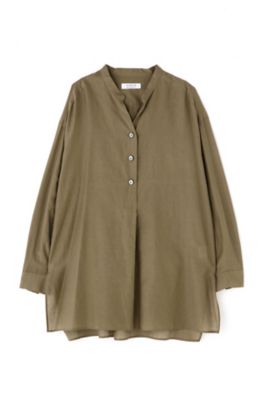 コットンシルクローンロングシャツブラウス（０７７９２１０９０５）