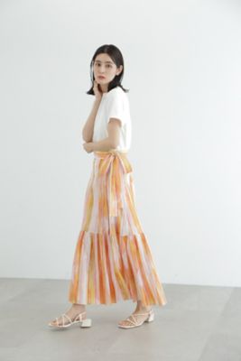 ◇マルチストライププリントスカート（0923120034  