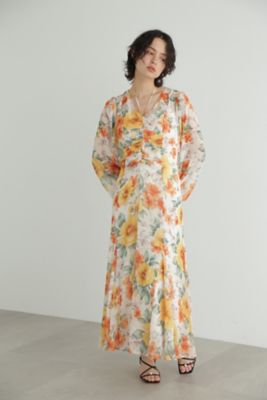 ＜三越伊勢丹/公式＞【SALE】JILL STUART (Women)/ジル スチュアート アートフラワープリントワンピース イエロー ワンピース・ドレス【三越伊勢丹/公式】