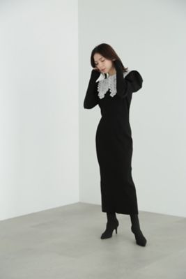 限定セール☆JILLSTUART レースカラーニットドレス - fawema.org