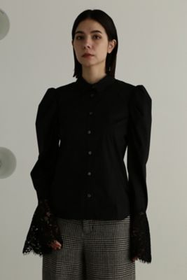 ＜三越伊勢丹/公式＞【SALE】JILL STUART (Women)/ジル スチュアート レースフレアスリーブシャツブラウス ブラック トップス【三越伊勢丹/公式】