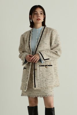 ＜三越伊勢丹/公式＞【SALE】JILL STUART (Women)/ジル スチュアート カラーミックスツイードジャケット ホワイト コート・ジャケット【三越伊勢丹/公式】