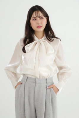 ＜JILL STUART (Women)＞◆シャイニーボウタイリボンブラウス（０９２４２１００１３）