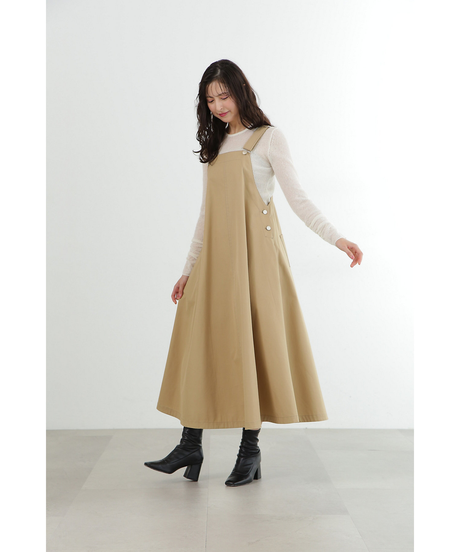 Aラインサロペットワンピース(0924240023) | JILL Aラインサロペットワンピース(0924240023) | JILL