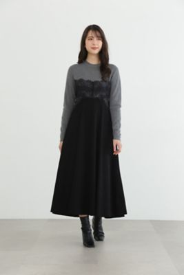 ＜JILL STUART (Women)＞◆レースドッキングニットドレス（０９２４２４００２８）