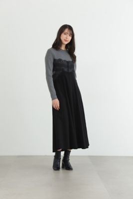 ◇レースドッキングニットドレス（0924240028