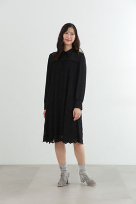 ＜JILL STUART (Women)＞◆ジョーゼットレースコンビフレアワンピース（０９２４２４００３１）