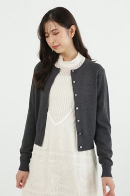 ＜JILL STUART (Women)＞ロゴクルーネックニットカーディガン（０９２４２７００３０）