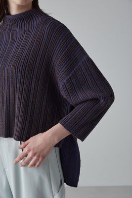 ミックスカラーリブニットトップス（5313170215） | ADORE