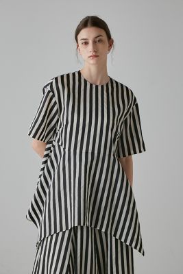 goa（ゴア）の「タッセル付 ストライプブラウス（シャツ