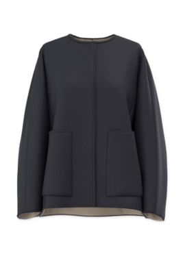 ADORE カシミヤ混 ダブルフェイス 2TONE リバージャケット S トープ ADORE(アドーア)のカシミヤ混 2TONE リバーフードストール通販
