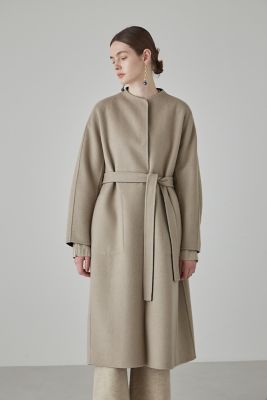 カシミヤ混　２ＴＯＮＥ　リバーロングコート（５３１３２５２００１）