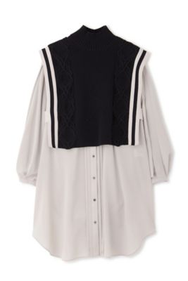 ADORE/アドーア　ボールドケーブルニットベストブラウス ADORE/アドーアボールドケーブルニットベストブラウス