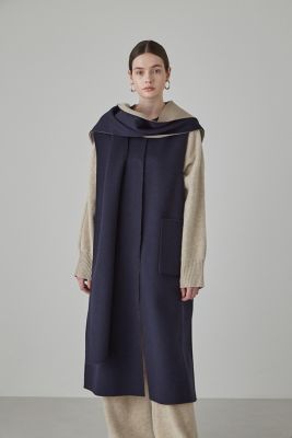 美品　フェラガモ　カシミヤ混　フーディコート　ミドル丈　ウエストシェイプ　38 SOFT LAWN FRILL BLOUSE(S Black): LIMI feu｜THE SHOP YOHJI