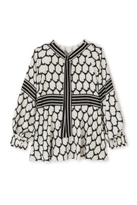 ADORE アドーア 総柄プリントチュニック ブラウス シルク100% ADORE アドーア 総柄プリントチュニック ブラウス シルク100