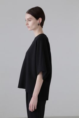 極美品 アドーアADORE ジャージーコンビジョーゼットブラウス ブラック 38 ADOREアドーア】ジャージーコンビジョーゼットブラウス