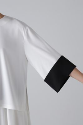 ◇バイカラージョーゼットブラウス（5314110312） | ADORE