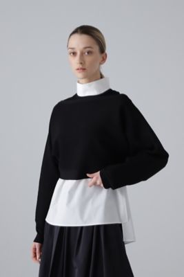 極美品 アドーアADORE クリアストレッチニットプルオーバー 23年モデル 黒 ◇クリアストレッチニットプルオーバー（5314170225