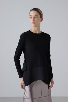 ADORE アドーア ドライストレッチラッフルスリーブニット ブラック 38