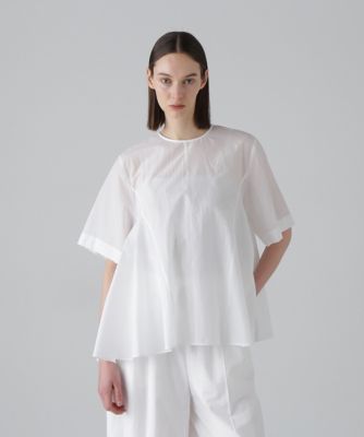 ADORE◆７分袖ブラウス/38/コットン/WHT/無地/531-1110312 ◇コットンナイロンタフタブラウス（5315110507