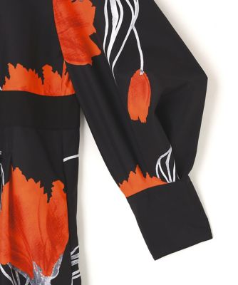 アプワイザーリッシェ　ドローイングフラワープリントドッキングワンピース Apuweiser-riche - ドローイングフラワープリントドッキング