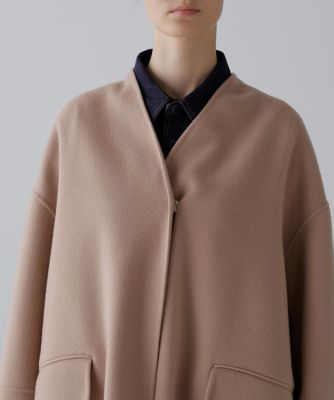 ソリッドウールリバーノーカラーコート（5315252902