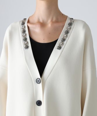 ADORE ホワイト ノースリーブ カーディガン ◇ドライストレッチニットカーディガン（5315170114