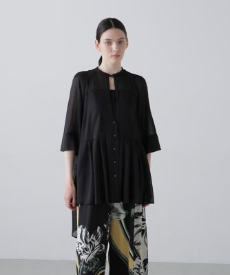 美品✨ アドーア　ハイツイストレイヤードブラウス　ブラック　38 23AW ハイツイストビエラブラウス（5316110517） | ADORE (Women