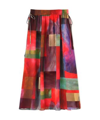 ＜ADORE (Women)＞アブストラクトブロッキングプリントスカート（５３１６１２０２２１）