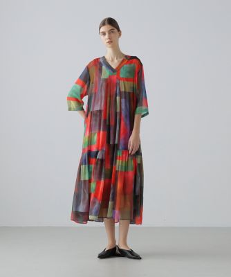 ＜ADORE (Women)＞アブストラクトブロッキングプリントワンピース（５３１６１４０２２１）