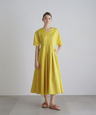 ダイアグラム ストライプ シャツクロス ワンピース イエロー リボン38 M ◇ツイルクロスワンピース（5316140312） | ADORE (Women