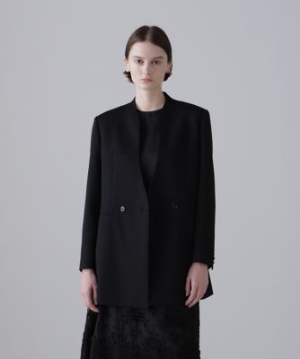ウールサキソニーノーカラージャケット（5314250029
