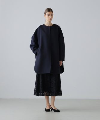 ADORE アドーア　トリプルクロスノーカラー　スプリングコート 紺¥64900 ADORE（アドーア） ノーカラーコート コート 入学式 入園式 卒業式
