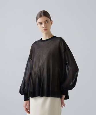 古着 ADORE アドーア フレンチスリーブ レイヤードタイプ ニット 38 ブラック レディース ADORE（アドーア） ニット セーター シアースリーブニット レディース