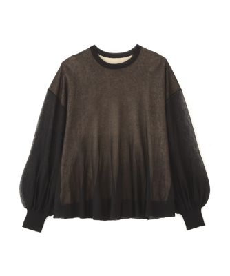 古着 ADORE アドーア フレンチスリーブ レイヤードタイプ ニット 38 ブラック レディース ADORE（アドーア） ニット セーター シアースリーブニット レディース