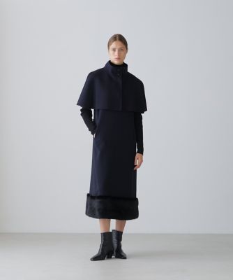 専用　オアーノ　キーネックダブルクロスワンピース　ネイビー ◇2WAYダブルクロスワンピース（5316240013） | ADORE
